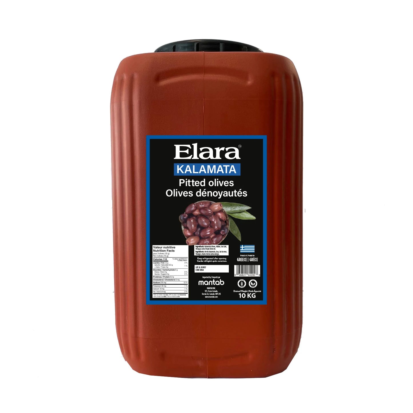 ELARA
PITTED KALAMATA OLIVES, 10 Kg