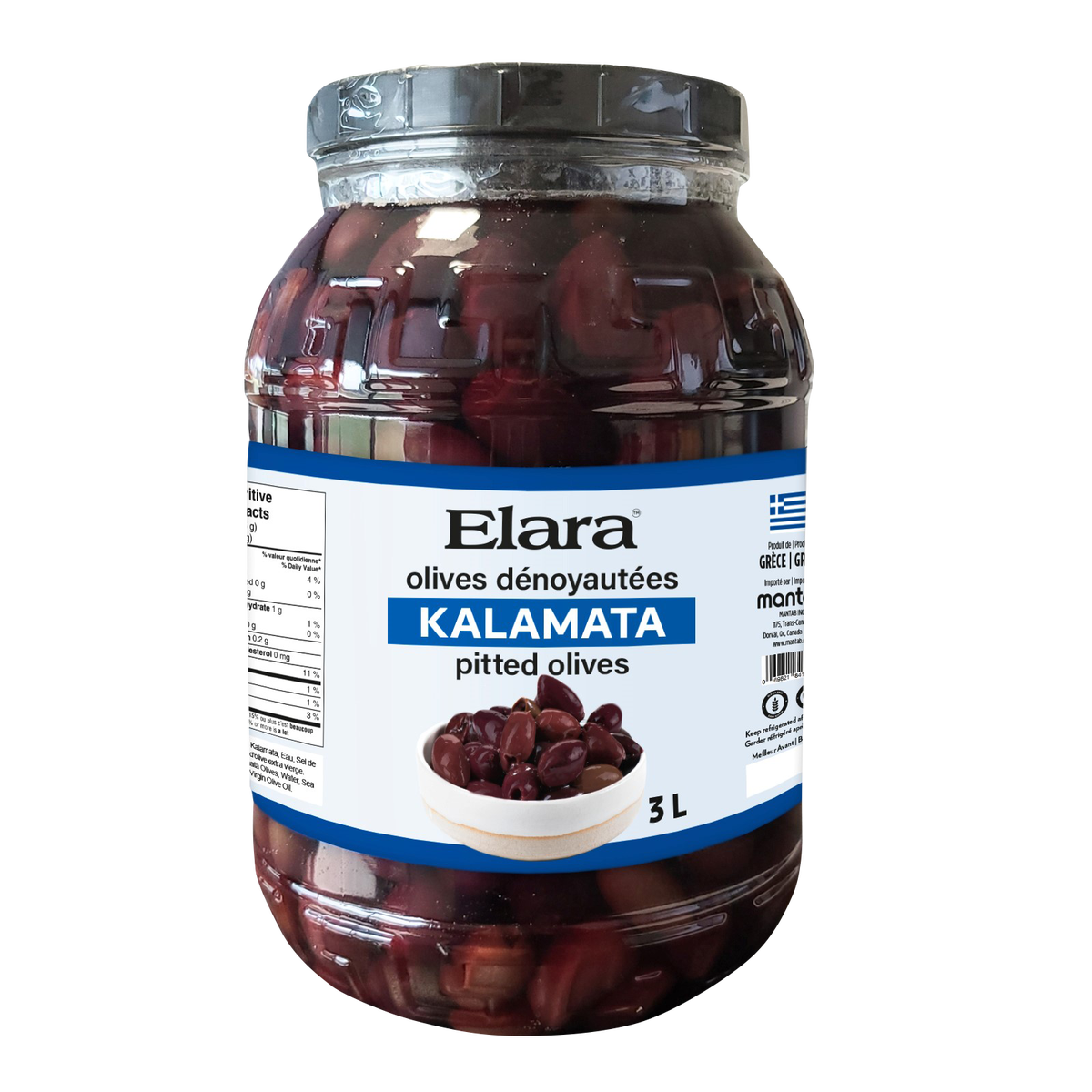 Elara Pitted Kalamata Olives 3 L