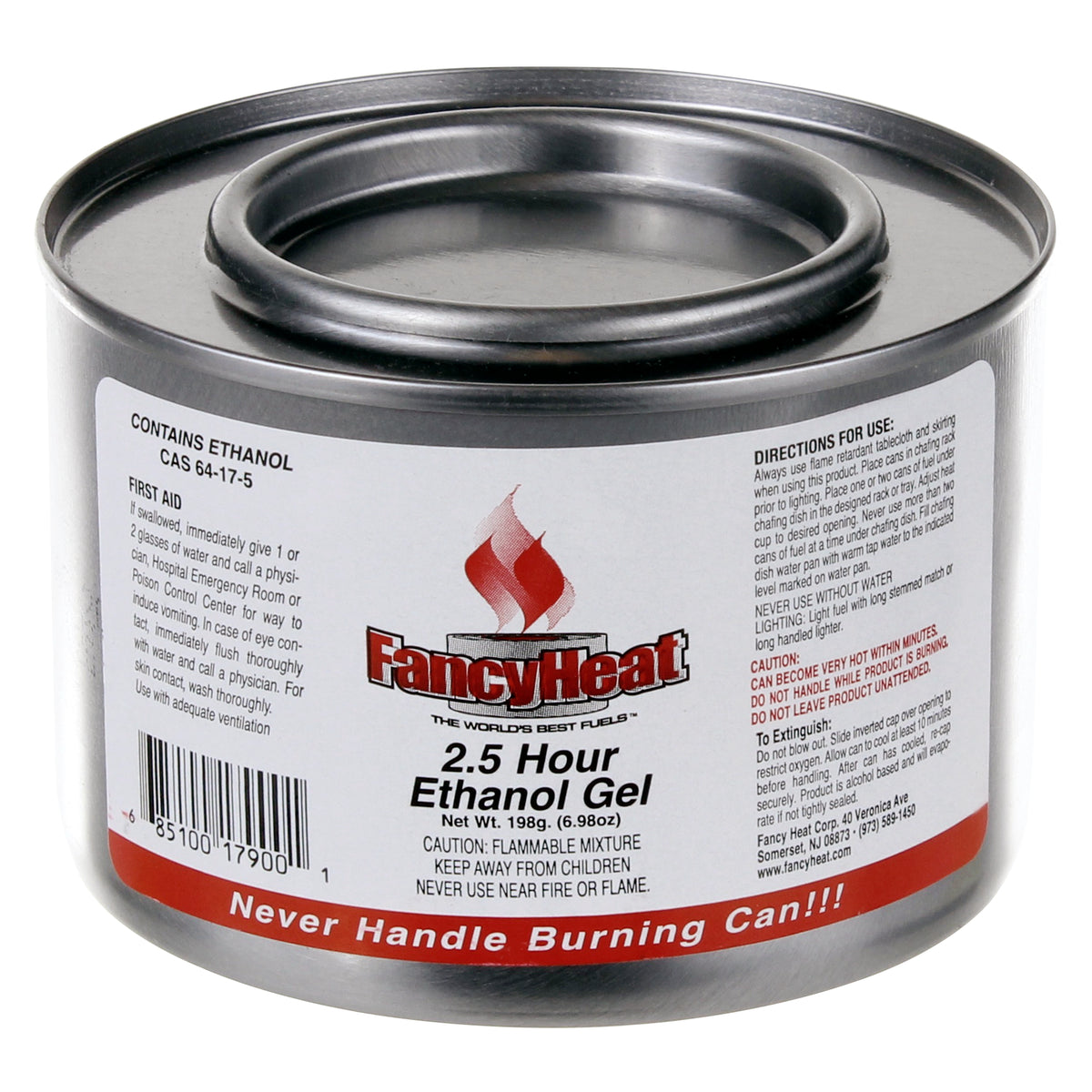 FANCYHEAT
2.5 HR ETHANOL GEL
FUEL PACK OF 24
