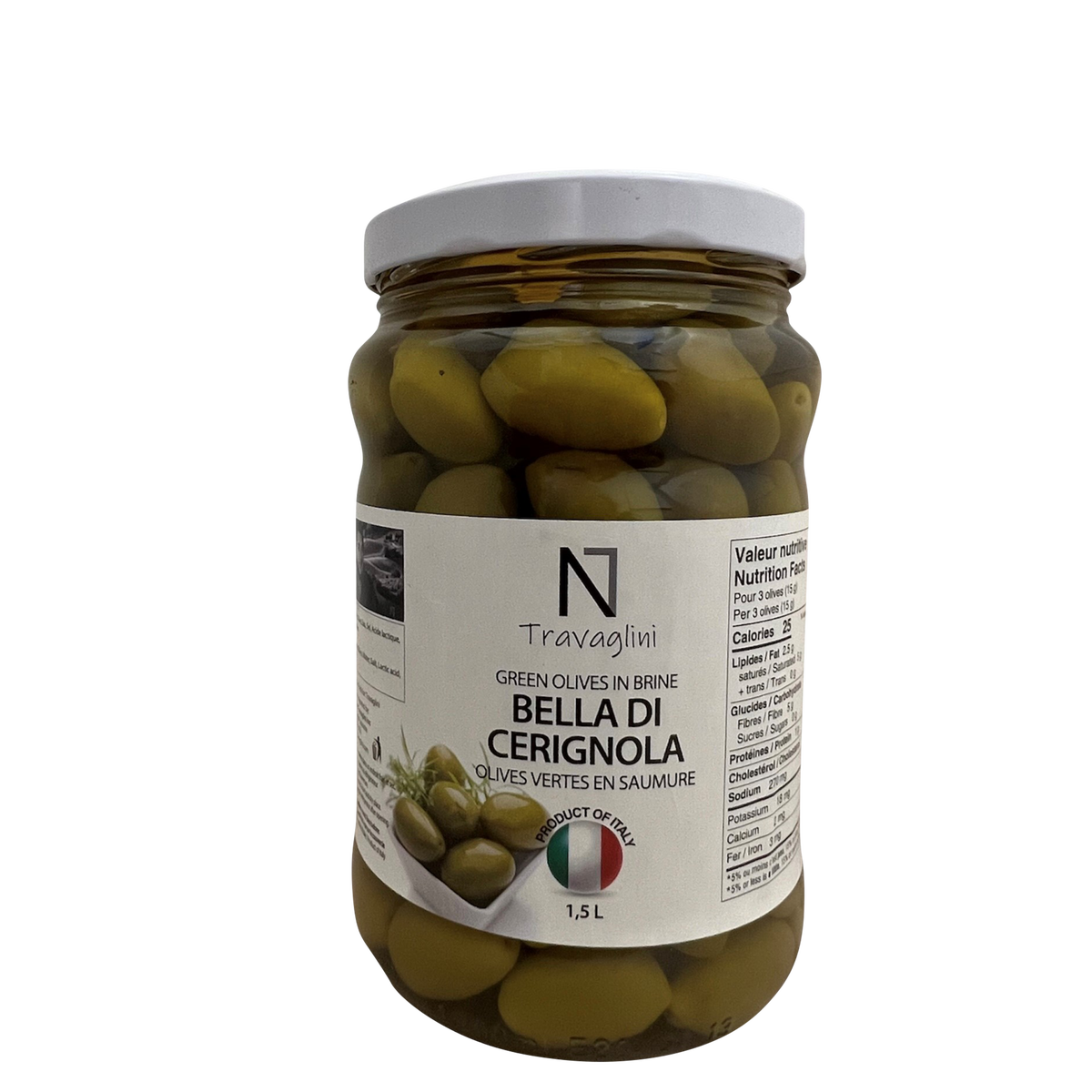 Travaglini Bella di Cerignola Olives, 1.5 L