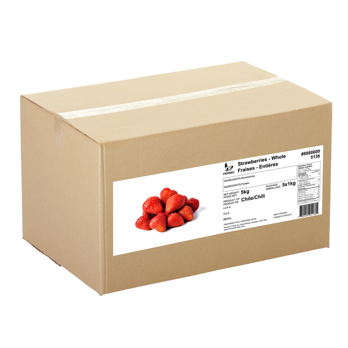 Fennec Frozen Whole Strawberries
5 x 1 kg
