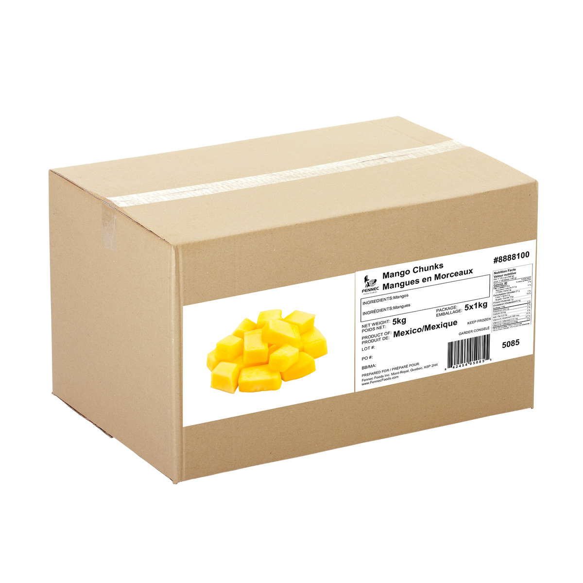 Fennec Frozen Mango Chunks
5 x 1 kg