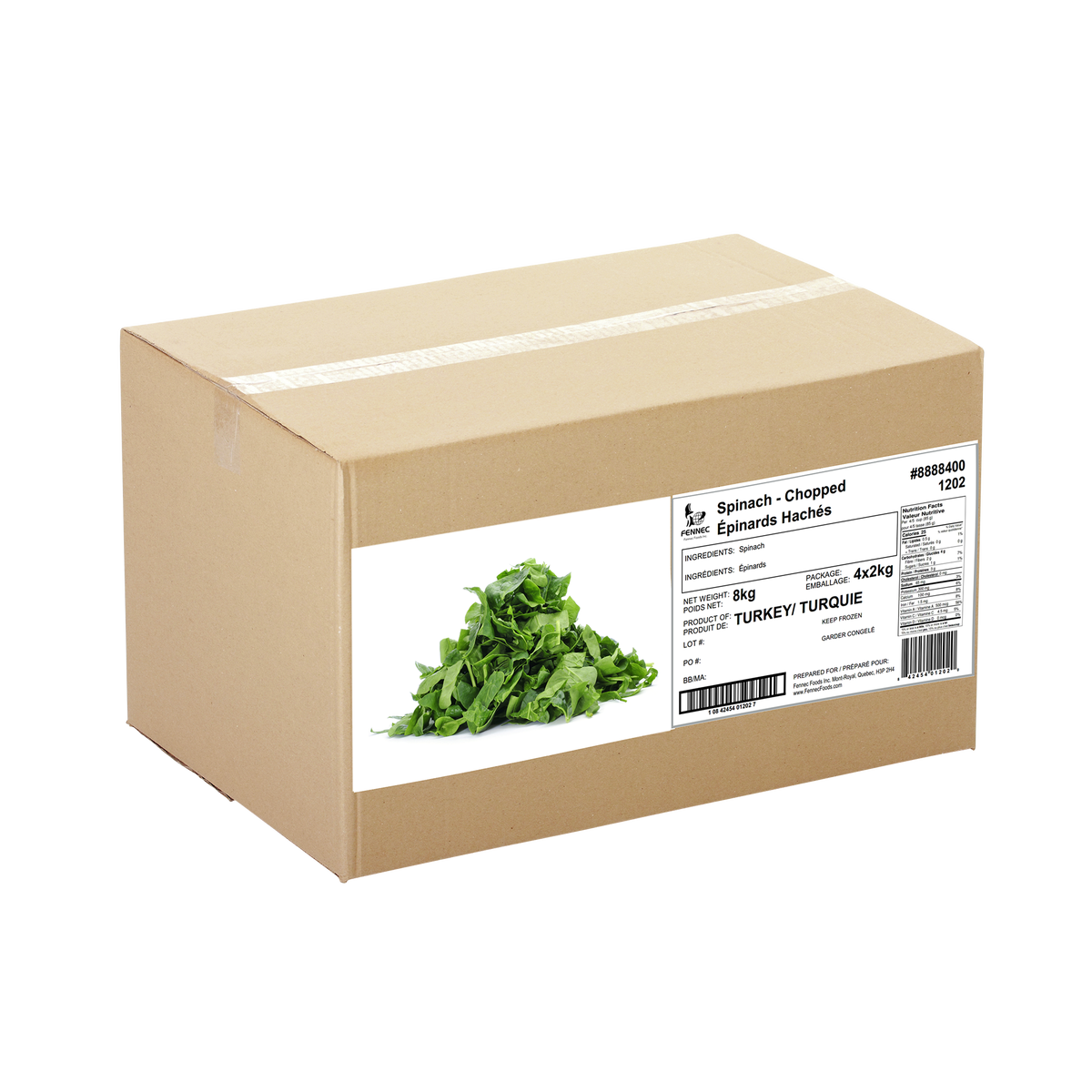 Fennec Frozen Chopped Spinach
4 x 2 kg