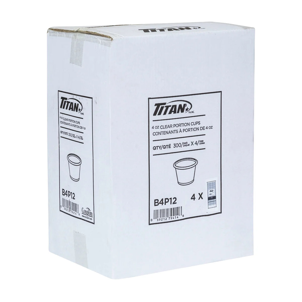Titan Clear Plastic 4-oz Portion Cups
4 packs of 300