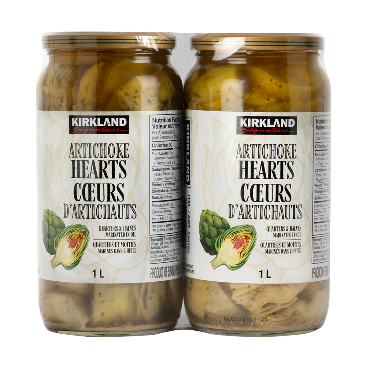 Kirkland Signature Artichoke Hearts in Oil
2 × 1 L