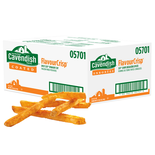 Cavendish Farms Spicy 3/8 Straight Cut Fries (6 × 2.04 kg)