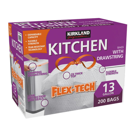 Kirkland Signature Drawstring Kitchen Bags, Pack of 200