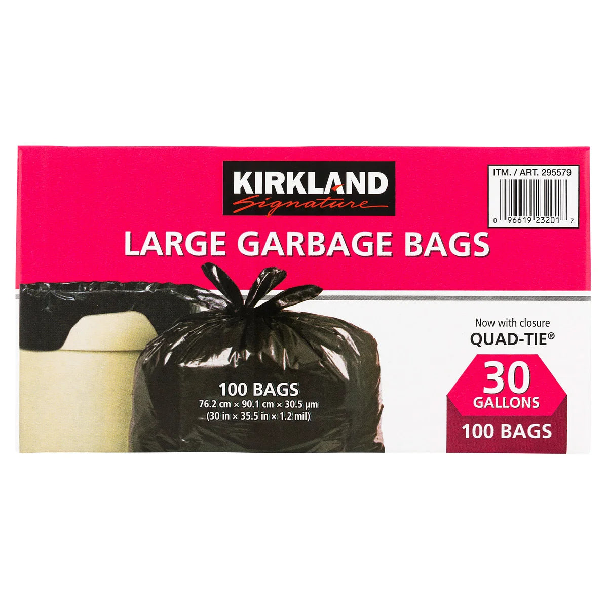 Kirkland Signature Large Garbage Bags (Pack of 100)