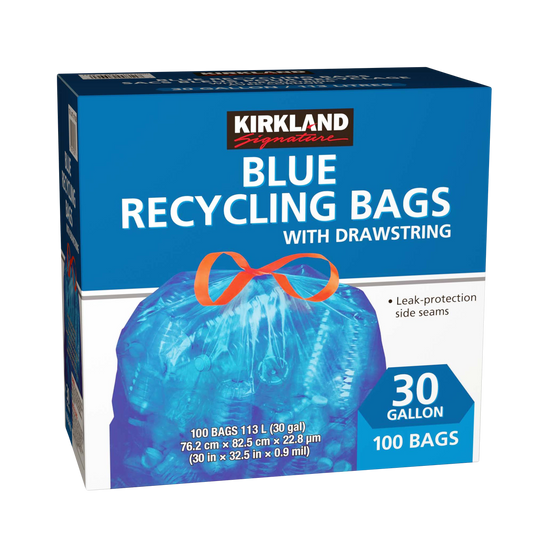 Kirkland Signature Blue Recycling Bags (Pack of 100)