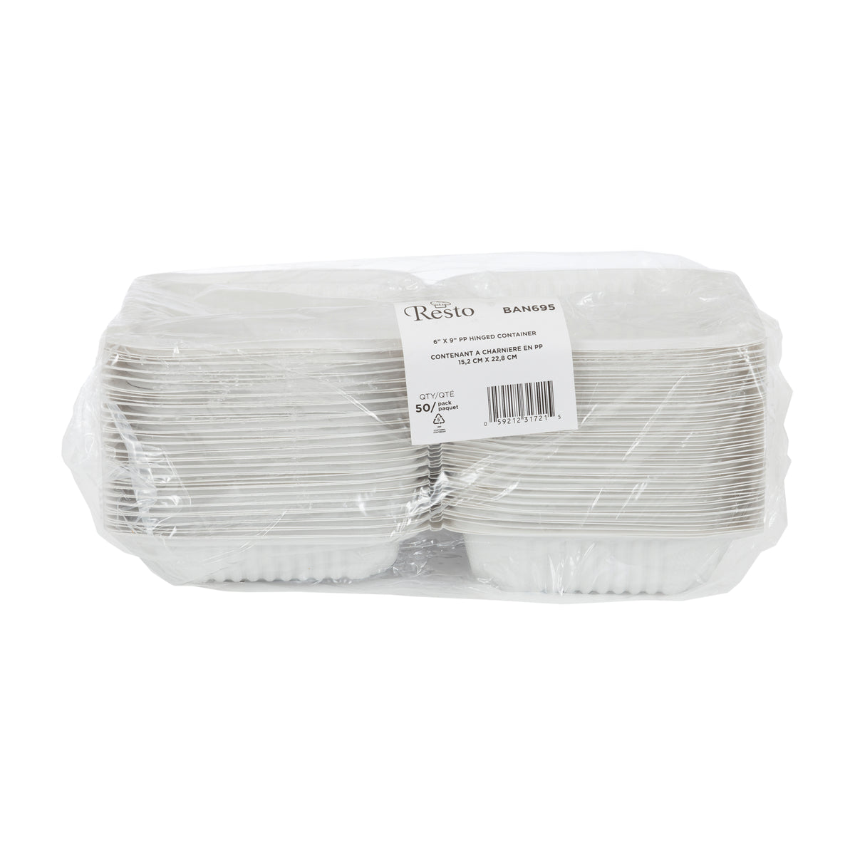 Resto Hinged MFPP Container 8 in × 8 in
Pack of 150