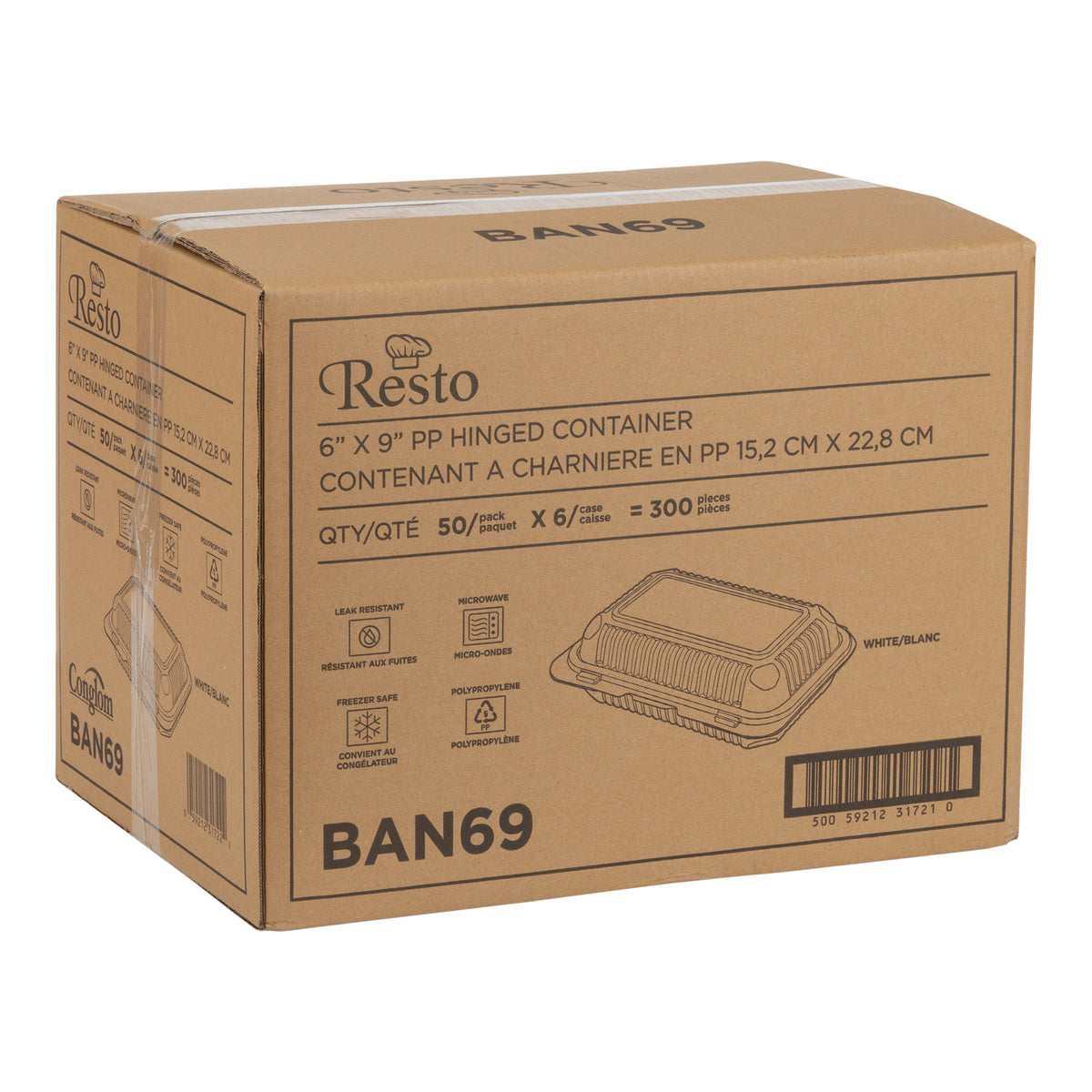 Resto Hinged MFPP Container 8 in × 8 in
Pack of 150