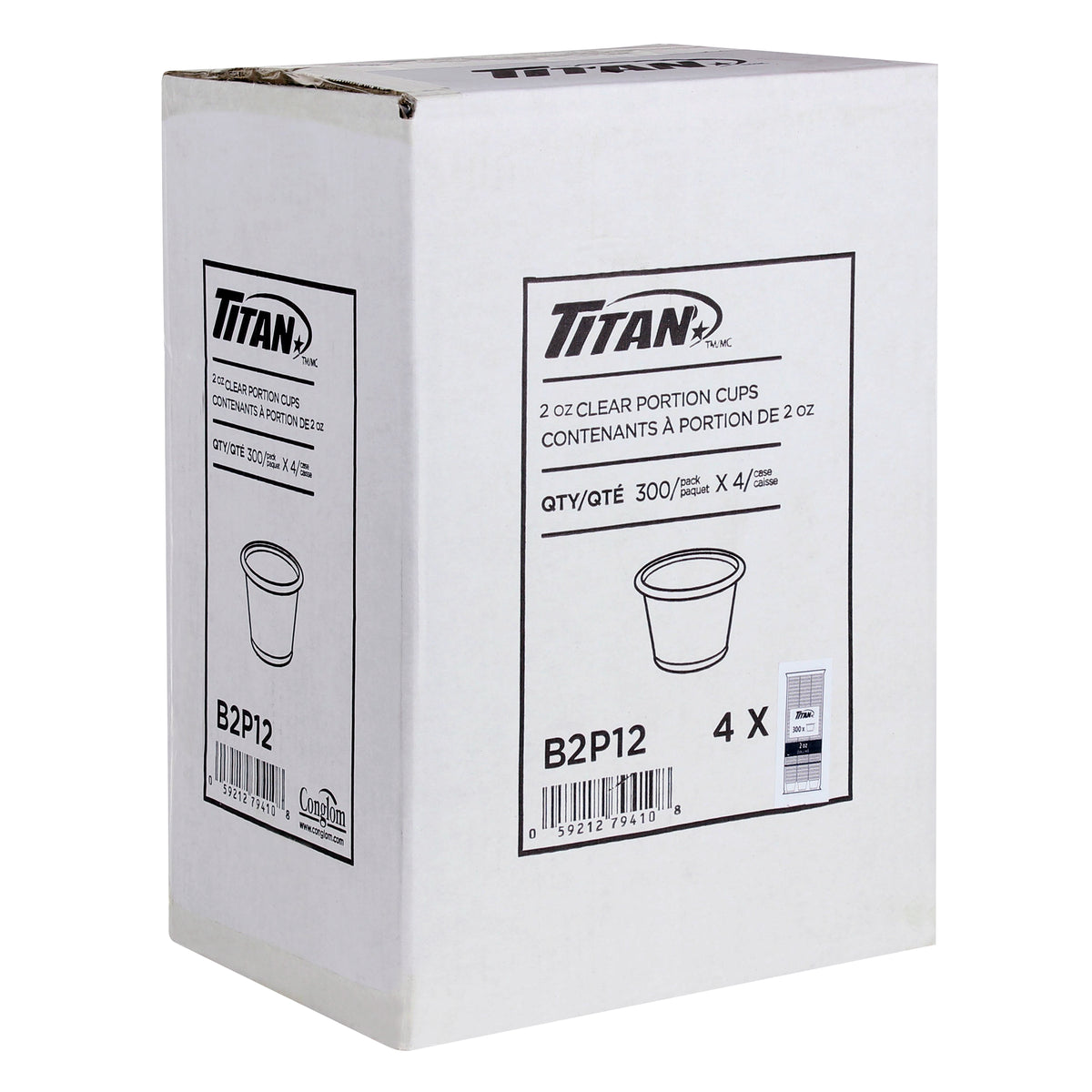 Titan Clear Plastic 2-oz Portion Cups
4 packs of 300
