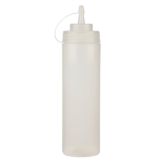 Resto 709 mL (24 oz) Clear Wide-mouth Squeeze Bottles
Pack of 6