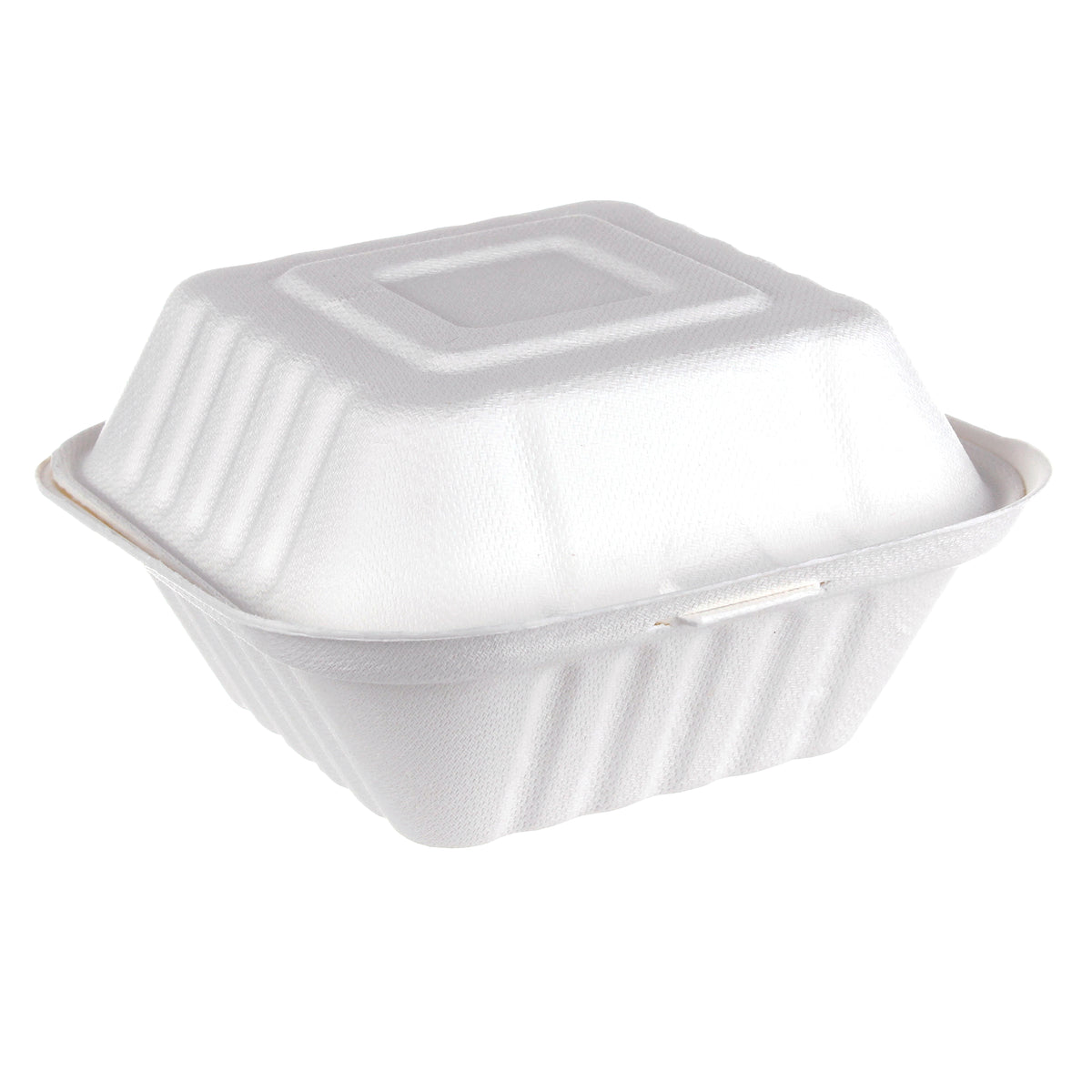 iEco Hinged Bagasse Container 6 in × 6 in
5 packs of 50