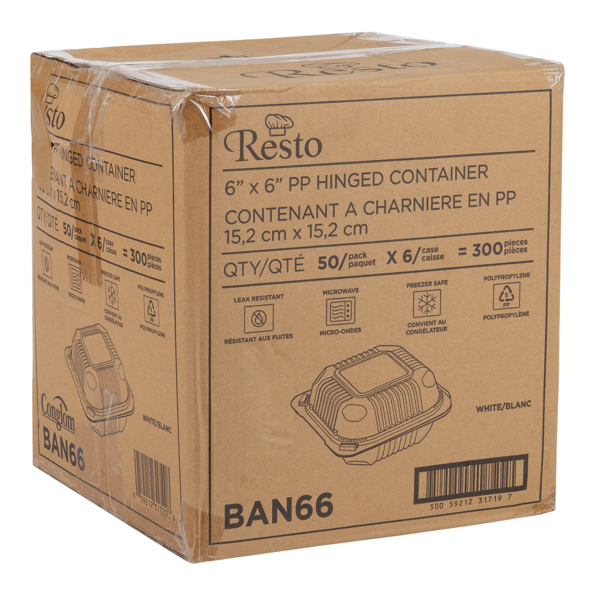 Resto Hinged Container 6 in × 6 in
Pack of 300