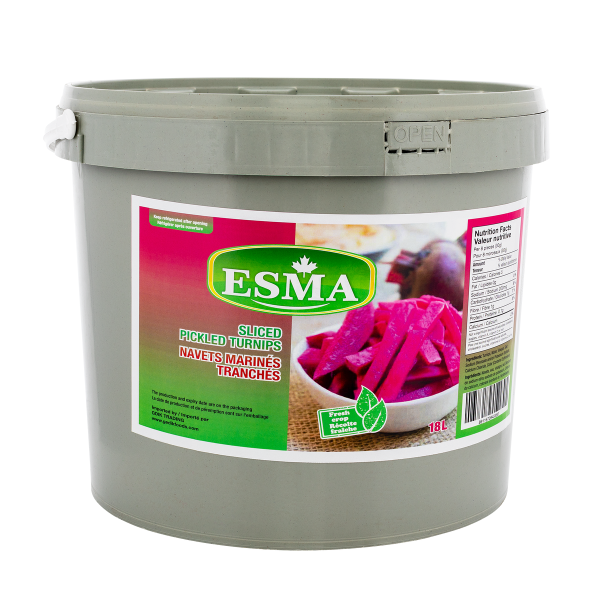 Esma Sliced Pickled Turnips
18 L