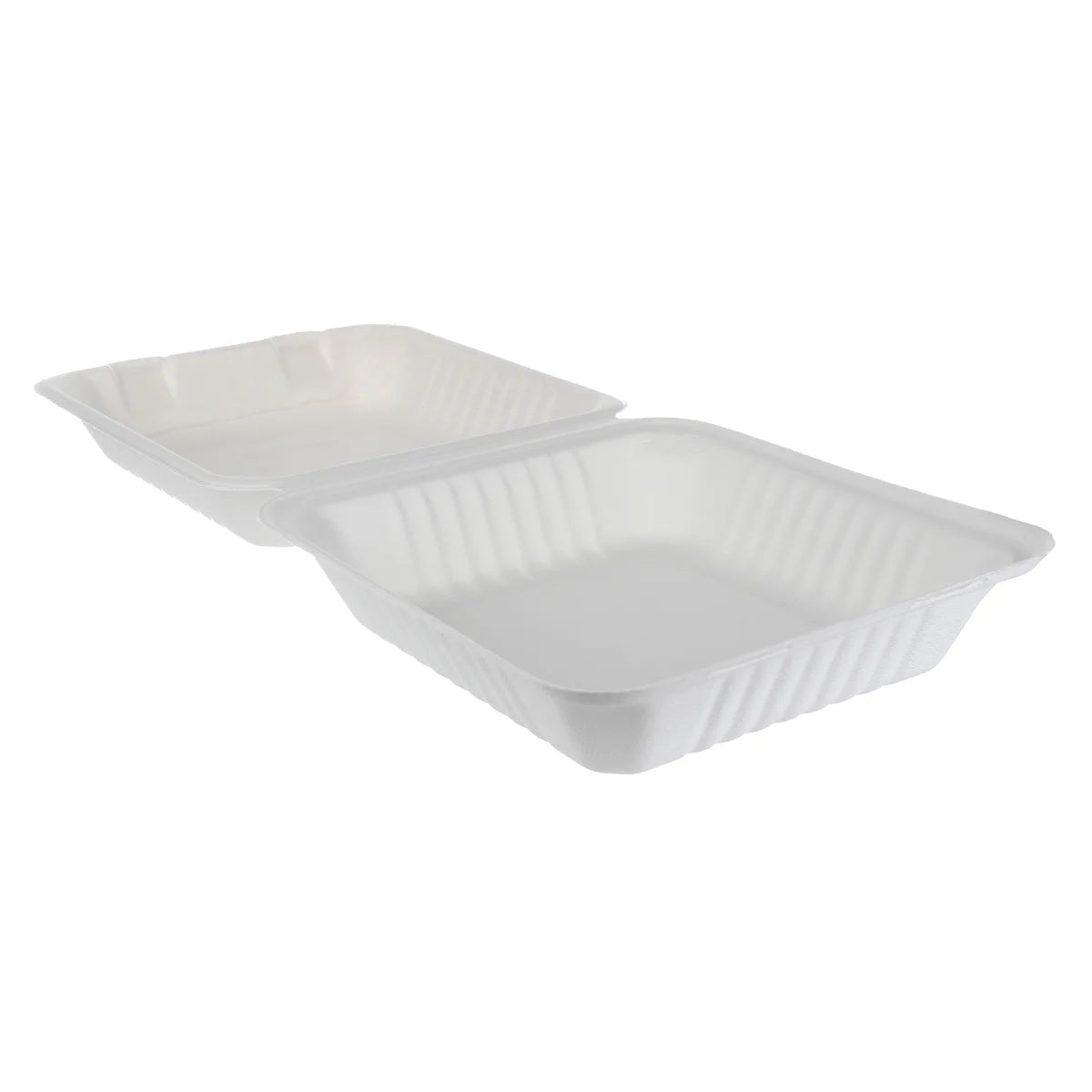 iEco 8” x 8” Hinged Bagasse Containers 100-pack